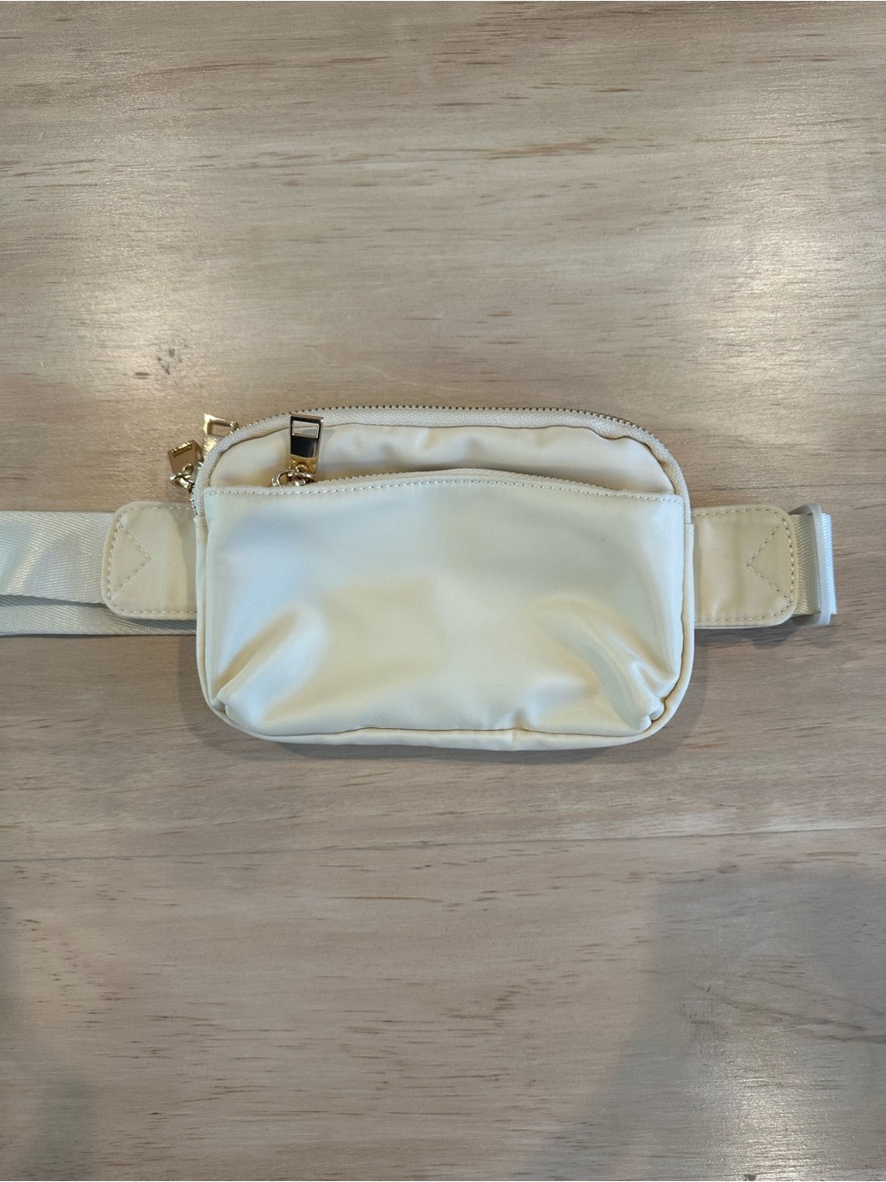 Altar'd State Cream Belt Bag with Gold Hardware